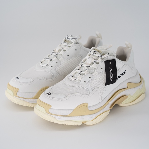 size EU 42 US 12 Balenciaga Triple S White Womens Sneakers - Picture 1 of 16